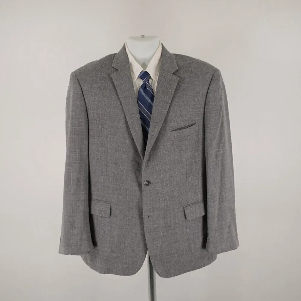 Jos A Bank Traveler's Textured Wool Gray Basketweave 2 Button Sport Coat‎ 42R
